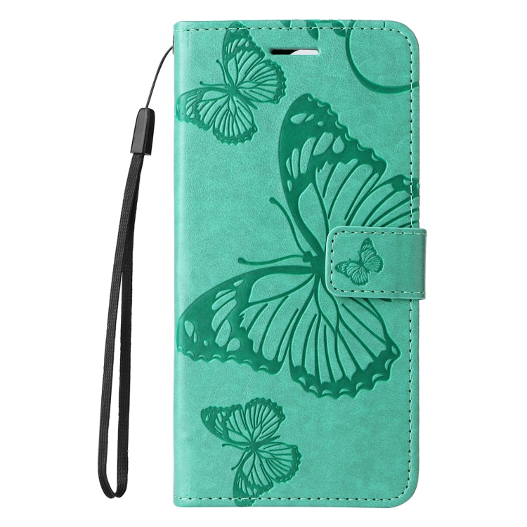 For iPhone SE 2024 3D Butterfly Embossed Pattern Flip Leather Phone Case(Green) - More iPhone Cases by PMC Jewellery | Online Shopping South Africa | PMC Jewellery | Buy Now Pay Later Mobicred