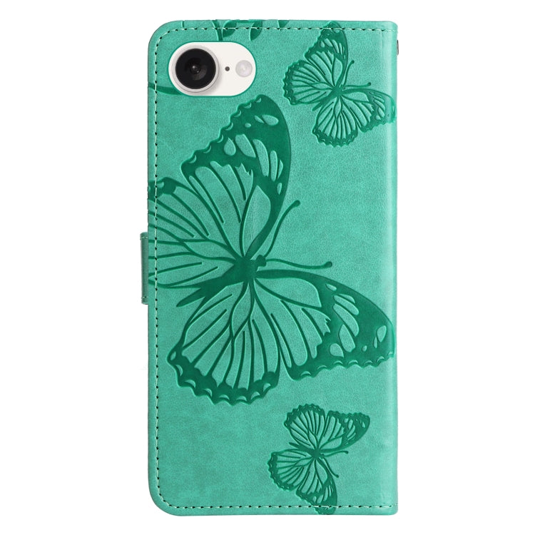 For iPhone SE 2024 3D Butterfly Embossed Pattern Flip Leather Phone Case(Green) - More iPhone Cases by PMC Jewellery | Online Shopping South Africa | PMC Jewellery | Buy Now Pay Later Mobicred