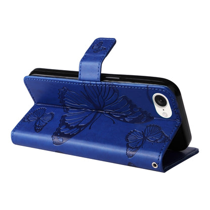 For iPhone SE 2024 3D Butterfly Embossed Pattern Flip Leather Phone Case(Blue) - More iPhone Cases by PMC Jewellery | Online Shopping South Africa | PMC Jewellery | Buy Now Pay Later Mobicred