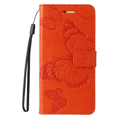 For iPhone SE 2024 3D Butterfly Embossed Pattern Flip Leather Phone Case(Orange) - More iPhone Cases by PMC Jewellery | Online Shopping South Africa | PMC Jewellery | Buy Now Pay Later Mobicred