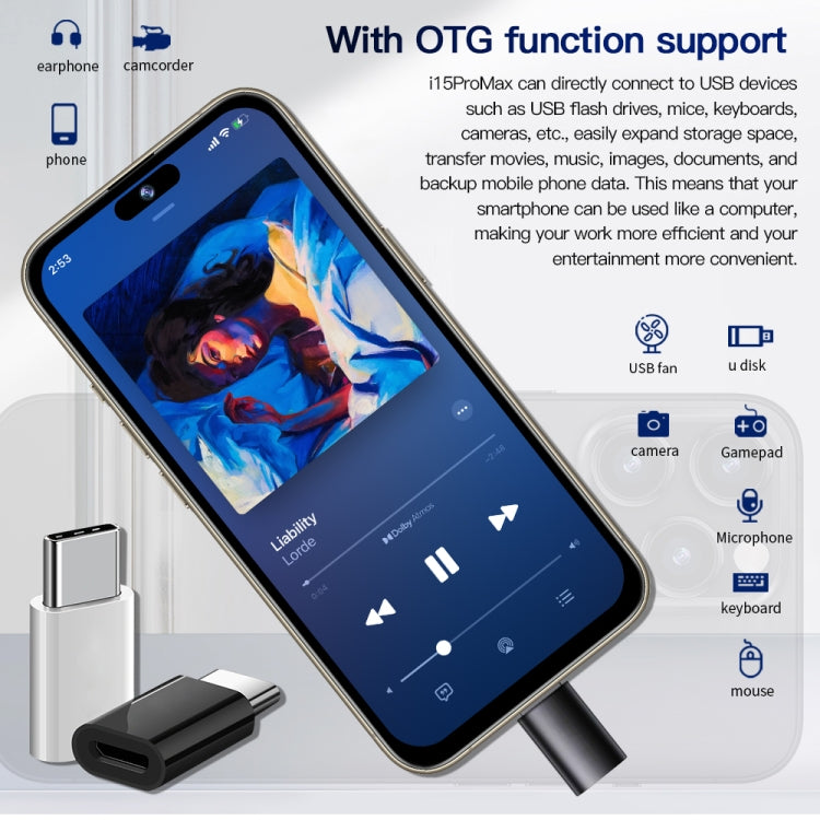 i15 Pro Max / Q5, 2GB+16GB, 6.5 inch Screen, Face Identification, Android 8.1 MTK6580P Quad Core, Network: 3G, Dual SIM(Titanium Grey) -  by PMC TechLife | Online Shopping South Africa | PMC TechLife