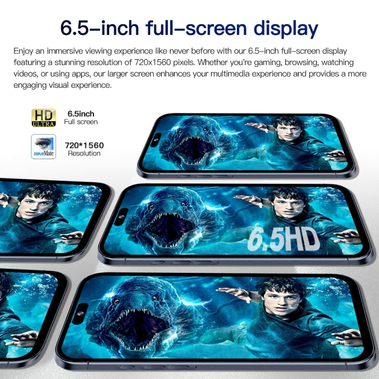 i15 Pro Max / Q5, 2GB+16GB, 6.5 inch Screen, Face Identification, Android 8.1 MTK6580P Quad Core, Network: 3G, Dual SIM(Titanium Grey) -  by PMC TechLife | Online Shopping South Africa | PMC TechLife