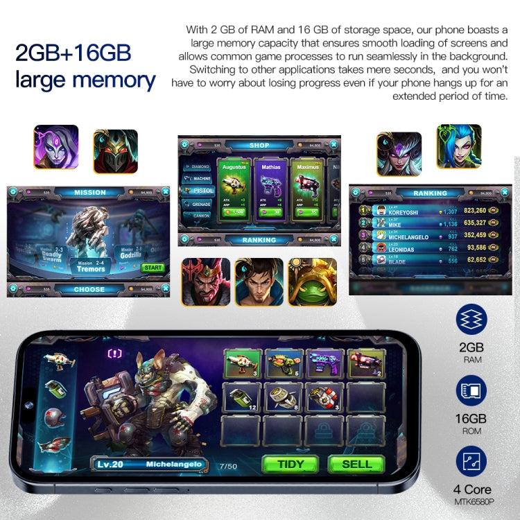 i15 Pro Max / Q5, 2GB+16GB, 6.5 inch Screen, Face Identification, Android 8.1 MTK6580P Quad Core, Network: 3G, Dual SIM(Titanium Black) -  by PMC TechLife | Online Shopping South Africa | PMC TechLife
