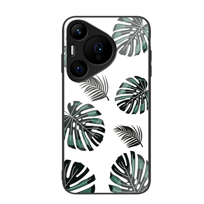 For Huawei Pura 70 Pro Colorful Painted Glass Phone Case(Banana Leaf) - Huawei Cases by PMC Jewellery | Online Shopping South Africa | PMC Jewellery | Buy Now Pay Later Mobicred