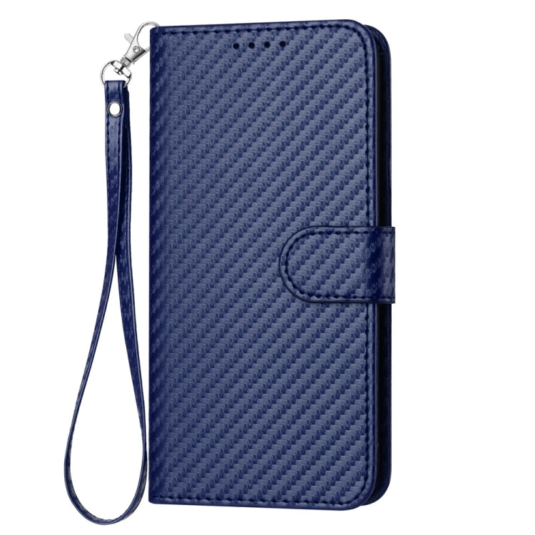 For Motorola Moto G Play 4G 2024 YX0070 Carbon Fiber Buckle Leather Phone Case with Lanyard(Royal Blue) - Motorola Cases by PMC Jewellery | Online Shopping South Africa | PMC Jewellery | Buy Now Pay Later Mobicred