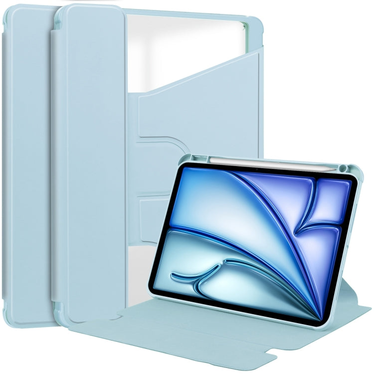 For iPad Air 13 2024 Transparent Rotation Smart Leather Tablet Case(Sky Blue) - iPad Air 13 2024 Cases by PMC Jewellery | Online Shopping South Africa | PMC Jewellery | Buy Now Pay Later Mobicred