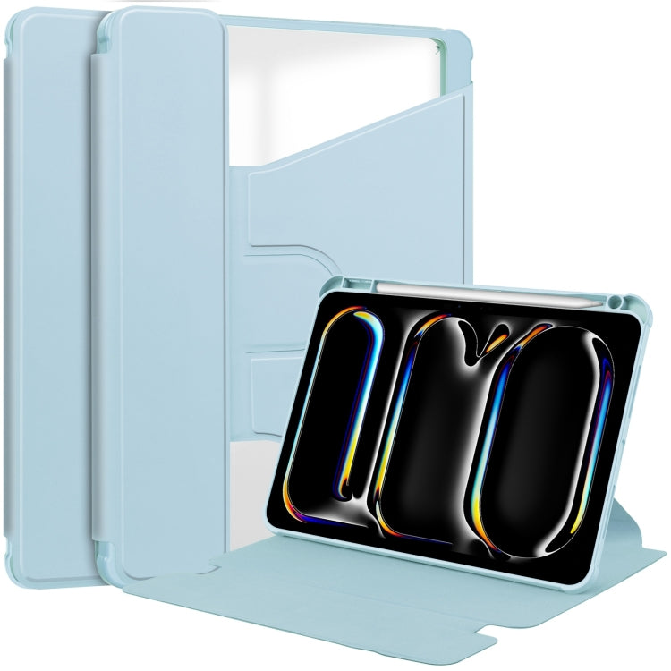 For iPad Pro 11 2024 Transparent Rotation Smart Leather Tablet Case(Sky Blue) - iPad Pro 11 2024 Cases by PMC Jewellery | Online Shopping South Africa | PMC Jewellery | Buy Now Pay Later Mobicred