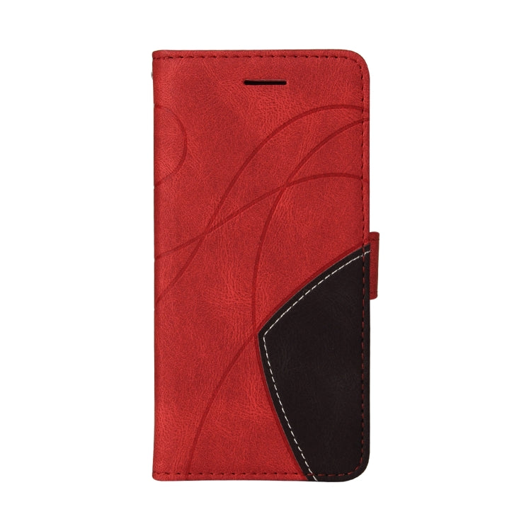 For iPhone SE 2024 Dual-color Splicing Flip Leather Phone Case(Red) - More iPhone Cases by PMC Jewellery | Online Shopping South Africa | PMC Jewellery | Buy Now Pay Later Mobicred