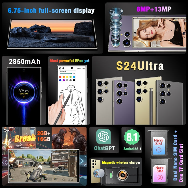 S24 Ultra / L26, L26 2GB+16GB, 6.75 inch Screen, Face Identification, Android 8.1 MTK6580P Quad Core, Network: 3G, Dual SIM(Gold) -  by PMC TechLife | Online Shopping South Africa | PMC TechLife