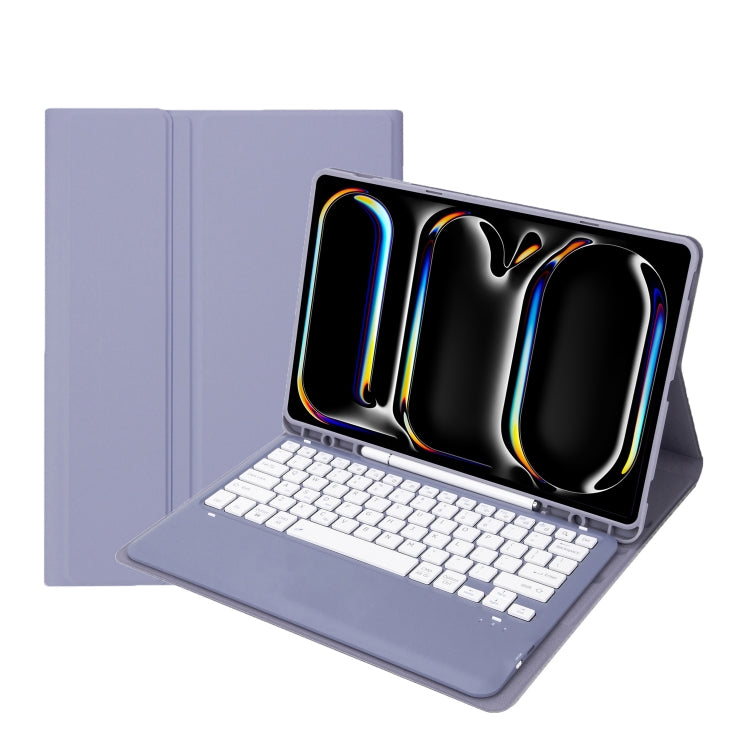 For iPad Pro 13 2024 A13B Detachable Ultra-Thin Bluetooth Keyboard Leather Tablet Case with Pen Slot(Purple) - For iPad Pro by PMC TechLife | Online Shopping South Africa | PMC TechLife | Buy Now Pay Later Mobicred