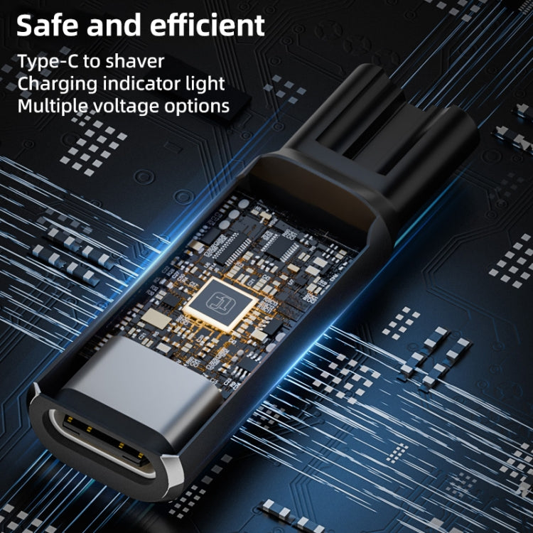 Shaver / Clipper Charging Adapter for Philips, Interface:Type-C to 5V Oval(Black) - free shipping - PMC TechLife - Order now!