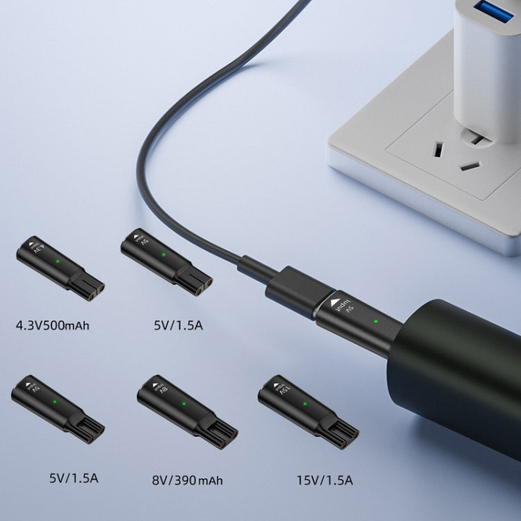 Shaver / Clipper Charging Adapter for Philips, Interface:Type-C to 15V Oval(Grey) - Shavers Parts by PMC TechLife | Online Shopping South Africa | PMC TechLife | Buy Now Pay Later Mobicred
