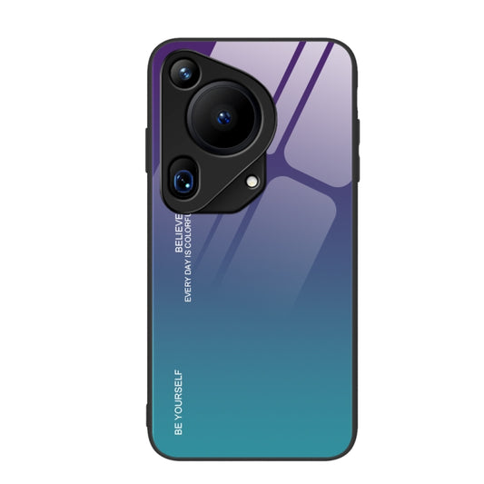 For Huawei Pura 70 Ultra Gradient Color Glass Phone Case(Aurora Blue) - Huawei Cases by PMC Jewellery | Online Shopping South Africa | PMC Jewellery | Buy Now Pay Later Mobicred