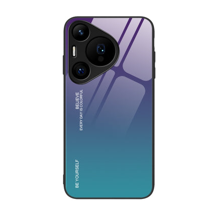 For Huawei Pura 70 Pro Gradient Color Glass Phone Case(Aurora Blue) - Huawei Cases by PMC Jewellery | Online Shopping South Africa | PMC Jewellery | Buy Now Pay Later Mobicred