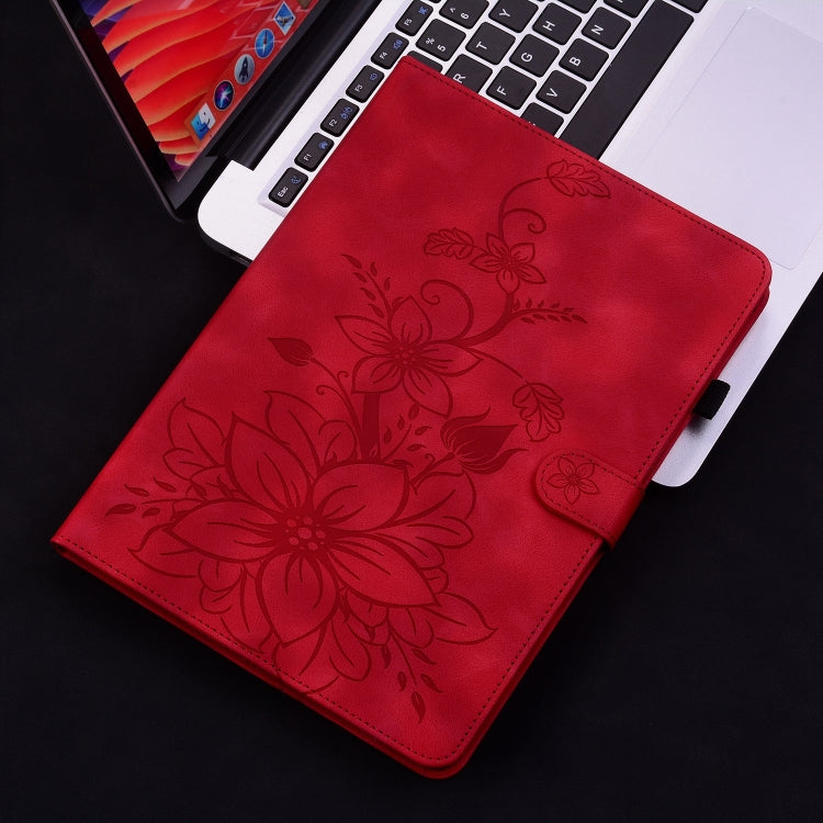 For Lenovo Tab M10 HD Gen2 Lily Embossed Leather Tablet Case(Red) - Lenovo by PMC TechLife | Online Shopping South Africa | PMC TechLife | Buy Now Pay Later Mobicred