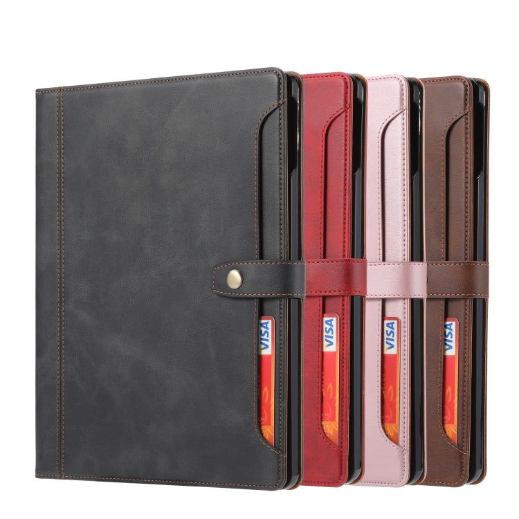 For iPad Pro 13 2024 Calf Texture Double Fold Clasp Horizontal Flip Leather Smart Tablet Case(Red) - iPad Pro 13 2024 Cases by PMC TechLife | Online Shopping South Africa | PMC TechLife | Buy Now Pay Later Mobicred