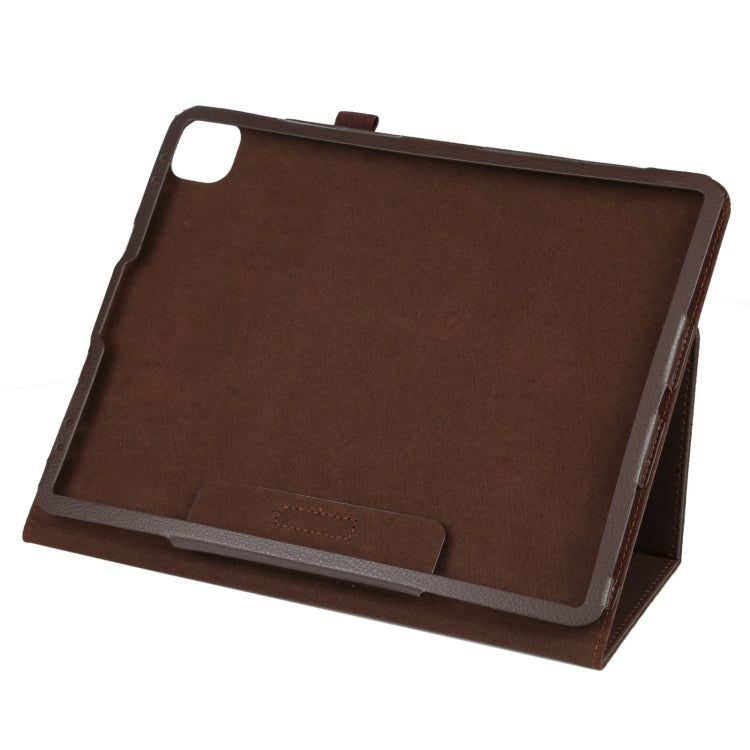 For iPad Air 11 2024 Litchi Texture Solid Color Leather Tablet Case(Brown) - iPad Air 11 2024 Cases by PMC Jewellery | Online Shopping South Africa | PMC Jewellery | Buy Now Pay Later Mobicred