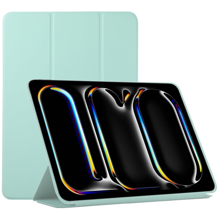 For iPad Pro 11 2024 Double-sided Clip Non-buckle Magnetic PU Smart Tablet Case(Light Green) - iPad Pro 11 2024 Cases by PMC TechLife | Online Shopping South Africa | PMC TechLife | Buy Now Pay Later Mobicred