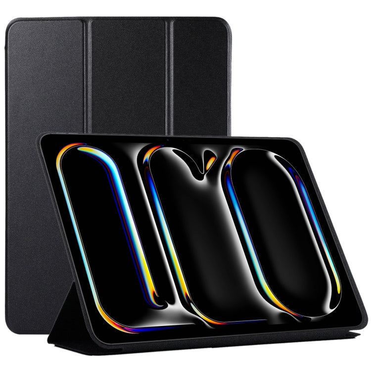 For iPad Pro 11 2024 Double-sided Clip Non-buckle Magnetic PU Smart Tablet Case(Black) - iPad Pro 11 2024 Cases by PMC TechLife | Online Shopping South Africa | PMC TechLife | Buy Now Pay Later Mobicred