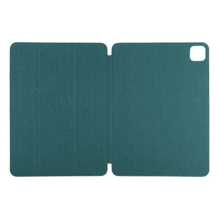 For iPad Pro 11 2024 Double-sided Clip Non-buckle Magnetic PU Smart Tablet Case(Dark Green) - iPad Pro 11 2024 Cases by PMC TechLife | Online Shopping South Africa | PMC TechLife | Buy Now Pay Later Mobicred