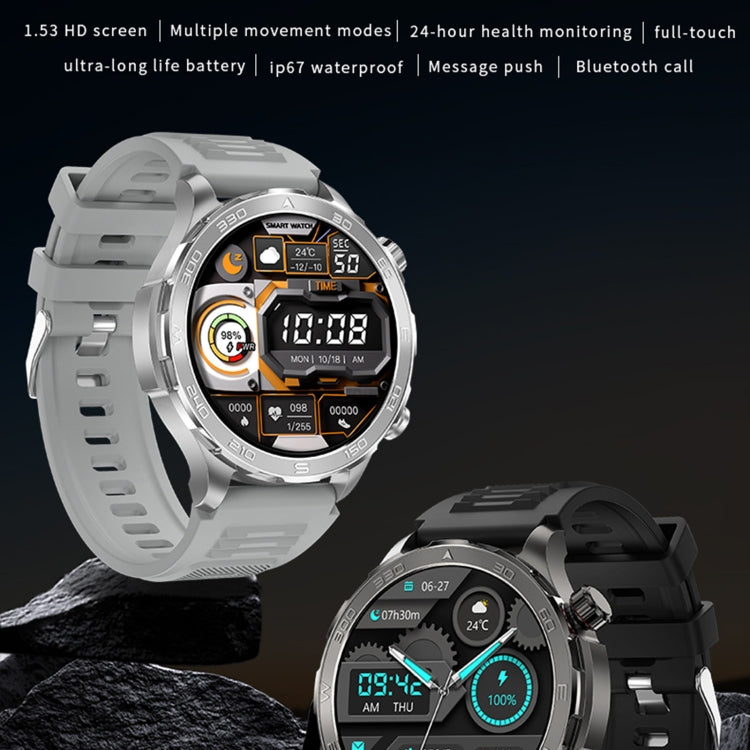 DK67 1.53 inch IP67 BT 5.0 Fitness Sport Smart Watch, Support Bluetooth Call / Sleep / Blood Oxygen / Heart Rate / Blood Pressure Health Monitor(Black) - Smart Watches by PMC TechLife | Online Shopping South Africa | PMC TechLife | Buy Now Pay Later Mobicred