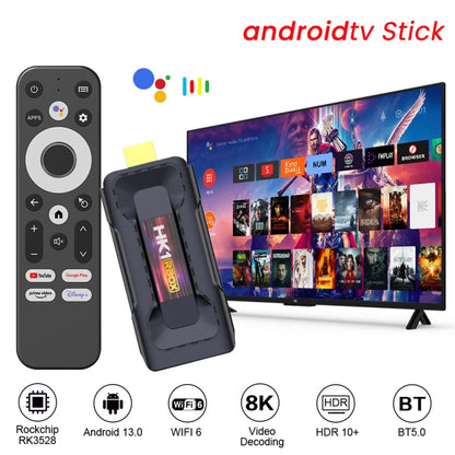 HK1 RBOX D8 RK3528 Android 13.0 Quad Core 8K HD Wifi6 Bluetooth TV Stick, RAM:2GB+16GB(US Plug) - Android TV Sticks by PMC Jewellery | Online Shopping South Africa | PMC Jewellery | Buy Now Pay Later Mobicred