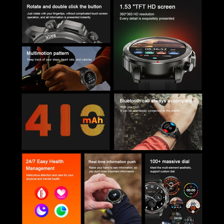 DK68 1.53 inch IP67 BT 5.0 Fitness Sport Smart Watch, Support LED Flashlight / Bluetooth Call / Sleep / Blood Oxygen / Heart Rate / Blood Pressure Health Monitor(Brown) - free shipping - PMC TechLife - Order now!