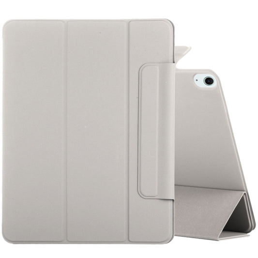 For iPad Air 11 2024 Double-sided Clip Fixed Buckle Magnetic PU Leather Smart Tablet Case(Grey) - iPad Air 11 2024 Cases by PMC Jewellery | Online Shopping South Africa | PMC Jewellery | Buy Now Pay Later Mobicred