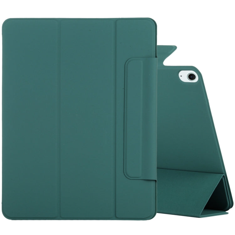 For iPad Air 13 2024 Double-sided Clip Fixed Buckle Magnetic PU Leather Smart Tablet Case(Dark Green) - iPad Air 13 2024 Cases by PMC Jewellery | Online Shopping South Africa | PMC Jewellery | Buy Now Pay Later Mobicred