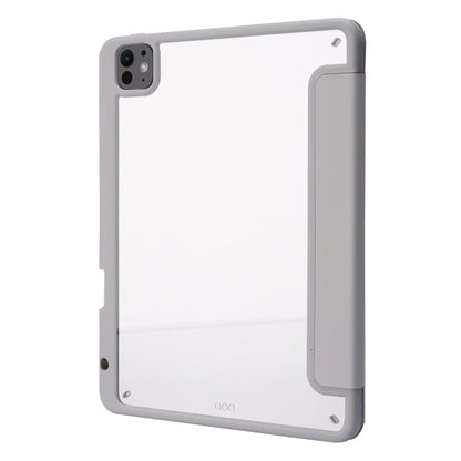 For iPad Pro 13 2024 Deformation Transparent Acrylic Leather Tablet Case(Grey) - iPad Pro 13 2024 Cases by PMC Jewellery | Online Shopping South Africa | PMC Jewellery | Buy Now Pay Later Mobicred