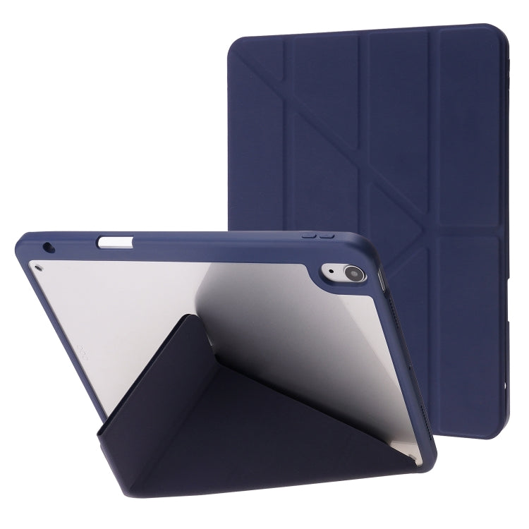 For iPad Air 11 2024 Deformation Transparent Acrylic Leather Tablet Case(Dark Blue) - iPad Air 11 2024 Cases by PMC Jewellery | Online Shopping South Africa | PMC Jewellery | Buy Now Pay Later Mobicred