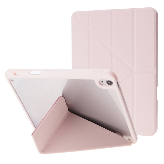 For iPad Air 11 2024 Deformation Transparent Acrylic Leather Tablet Case(Pink) - iPad Air 11 2024 Cases by PMC Jewellery | Online Shopping South Africa | PMC Jewellery | Buy Now Pay Later Mobicred