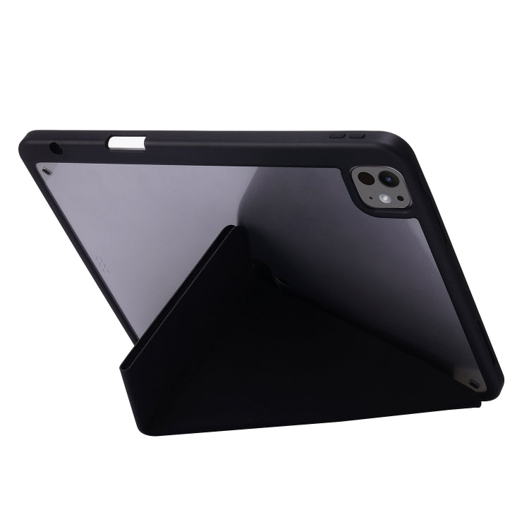 For iPad Pro 11 2024 Deformation Transparent Acrylic Leather Tablet Case(Black) - iPad Pro 11 2024 Cases by PMC Jewellery | Online Shopping South Africa | PMC Jewellery | Buy Now Pay Later Mobicred