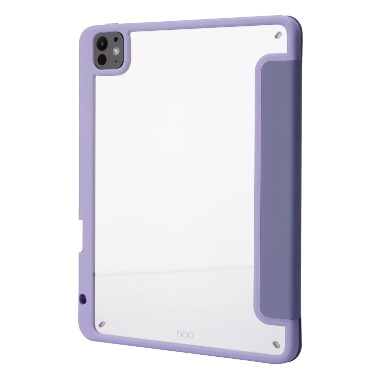 For iPad Pro 11 2024 Deformation Transparent Acrylic Leather Tablet Case(Lavender Grey) - iPad Pro 11 2024 Cases by PMC Jewellery | Online Shopping South Africa | PMC Jewellery | Buy Now Pay Later Mobicred