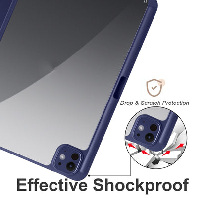 For iPad Pro 11 2024 Acrylic 3-folding Smart Leather Tablet Case(Dark Blue) - iPad Pro 11 2024 Cases by PMC Jewellery | Online Shopping South Africa | PMC Jewellery | Buy Now Pay Later Mobicred