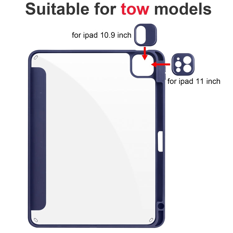 For iPad Pro 13 2024 Acrylic 3-folding Smart Leather Tablet Case(Dark Blue) - iPad Pro 13 2024 Cases by PMC TechLife | Online Shopping South Africa | PMC TechLife | Buy Now Pay Later Mobicred