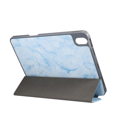 For iPad Air 11 2024 Three-fold Marble Texture Protective Tablet Case with Pen Slot(Blue) - iPad Air 11 2024 Cases by PMC Jewellery | Online Shopping South Africa | PMC Jewellery | Buy Now Pay Later Mobicred