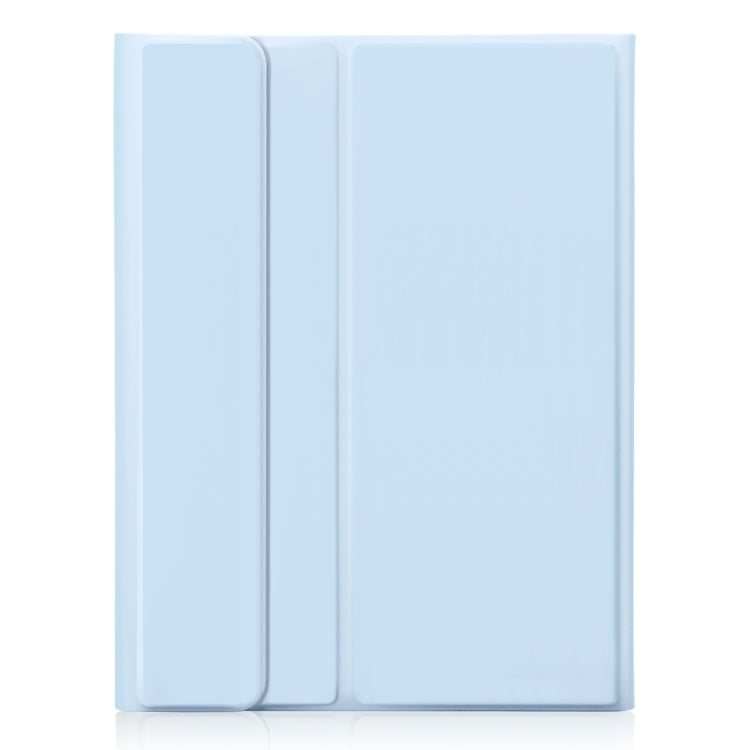 For iPad Pro 11 2024 A13B-A Lambskin Texture Bluetooth Touch Square Keyboard Leather Tablet Case with Pen Slot(Light Blue) - For iPad Pro by PMC Jewellery | Online Shopping South Africa | PMC Jewellery | Buy Now Pay Later Mobicred