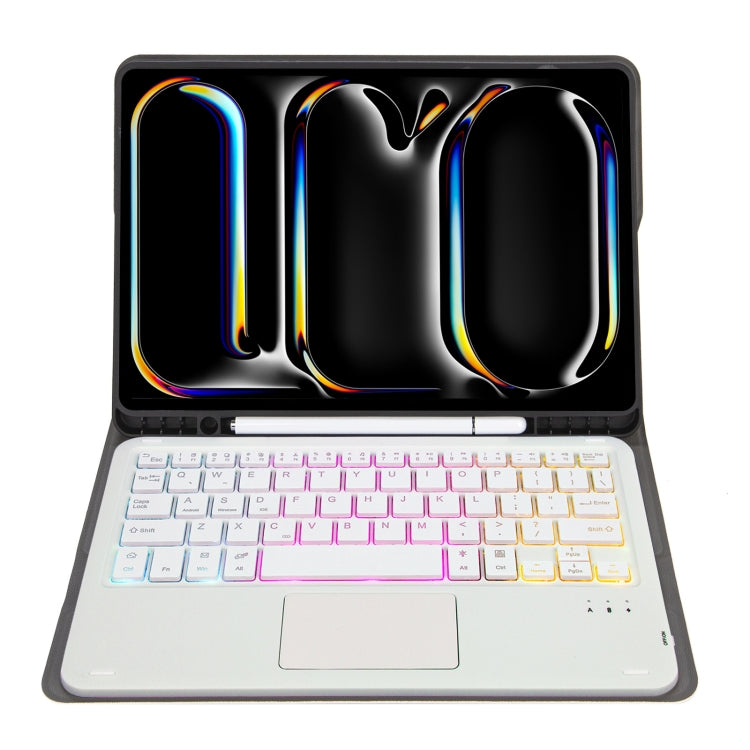 For iPad Pro 11 2024 A13B-AS Lambskin Texture Backlight Bluetooth Touch Keyboard Leather Tablet Case with Pen Slot(Rose Gold) - For iPad Pro by PMC TechLife | Online Shopping South Africa | PMC TechLife | Buy Now Pay Later Mobicred