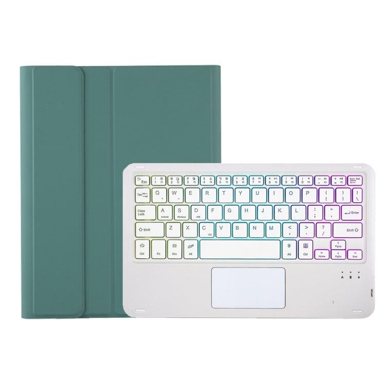 For iPad Pro 11 2024 A13B-AS Lambskin Texture Backlight Bluetooth Touch Keyboard Leather Tablet Case with Pen Slot(Dark Green) - free shipping - PMC TechLife - Order now!