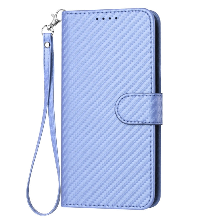 For Huawei Pura 70 Pro / Pura 70 Ultra YX0070 Carbon Fiber Buckle Leather Phone Case with Lanyard(Light Purple) - Huawei Cases by PMC Jewellery | Online Shopping South Africa | PMC Jewellery | Buy Now Pay Later Mobicred