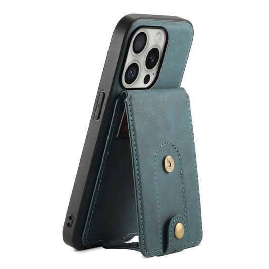 For iPhone 16 Pro Max Denior D14 NK Retro Pattern MagSafe Magnetic Card Holder Leather Phone Case(Blue) - iPhone 16 Pro Max Cases by Denior | Online Shopping South Africa | PMC Jewellery | Buy Now Pay Later Mobicred