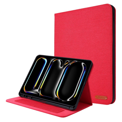 For iPad Pro 11 2024 Fabric Leather Tablet Case(Red) - iPad Pro 11 2024 Cases by PMC Jewellery | Online Shopping South Africa | PMC Jewellery | Buy Now Pay Later Mobicred