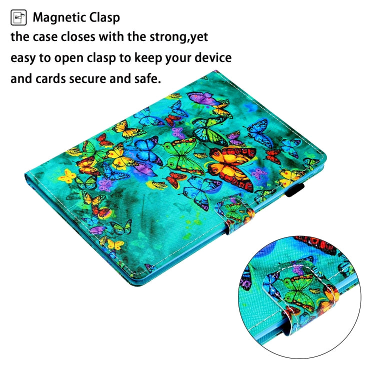 For iPad Pro 11 2024 Coloured Drawing Stitching Smart Leather Tablet Case(Green Butterfly) - free shipping - PMC TechLife - Order now!