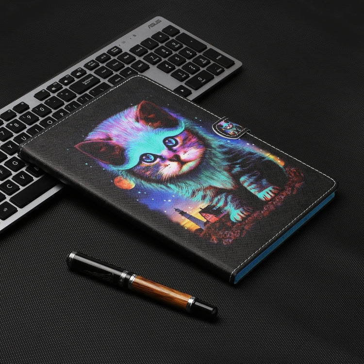 For iPad Pro 11 2024 Coloured Drawing Stitching Smart Leather Tablet Case(Night Cat) - iPad Pro 11 2024 Cases by PMC TechLife | Online Shopping South Africa | PMC TechLife | Buy Now Pay Later Mobicred
