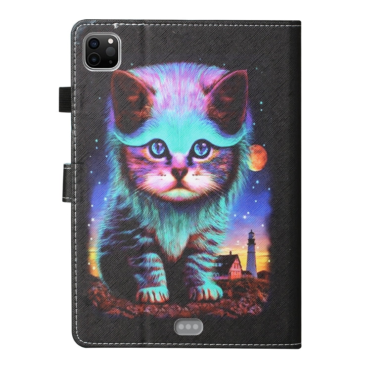 For iPad Pro 11 2024 Coloured Drawing Stitching Smart Leather Tablet Case(Night Cat) - iPad Pro 11 2024 Cases by PMC TechLife | Online Shopping South Africa | PMC TechLife | Buy Now Pay Later Mobicred