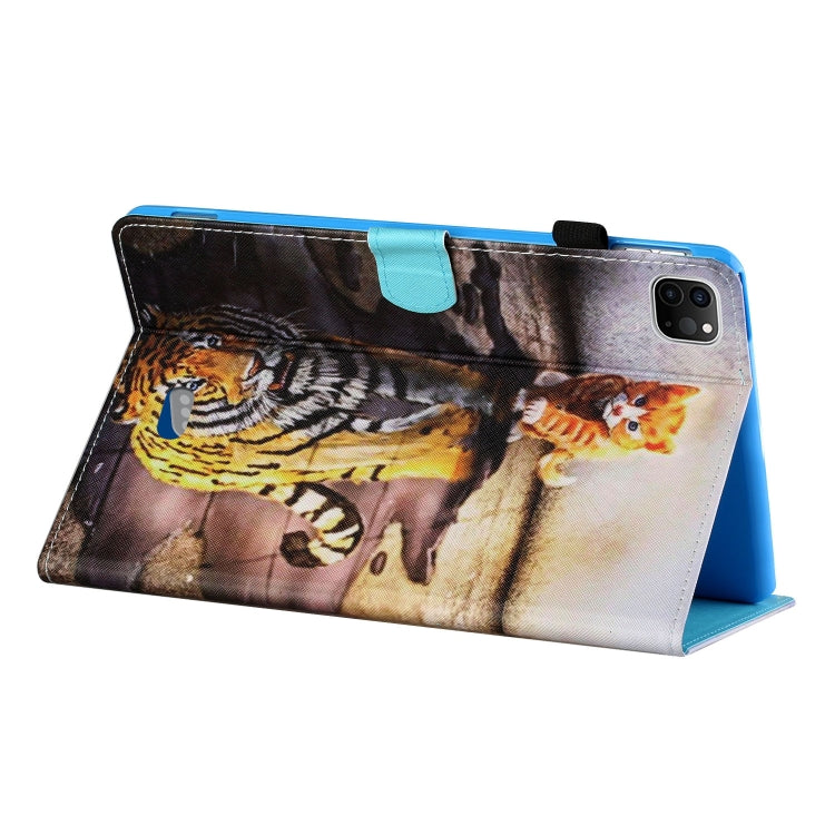 For iPad Pro 11 2024 Coloured Drawing Stitching Smart Leather Tablet Case(Cat and Tiger) - iPad Pro 11 2024 Cases by PMC Jewellery | Online Shopping South Africa | PMC Jewellery | Buy Now Pay Later Mobicred