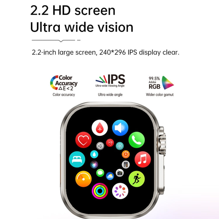 WS12 ULTRA 2 2.2 inch Sport Smart Watch, Support Payment Code / Bluetooth Call / Sleep / Blood Oxygen / Heart Rate / Blood Pressure Health Monitor(Black) - Smart Watches by PMC TechLife | Online Shopping South Africa | PMC TechLife | Buy Now Pay Later Mobicred