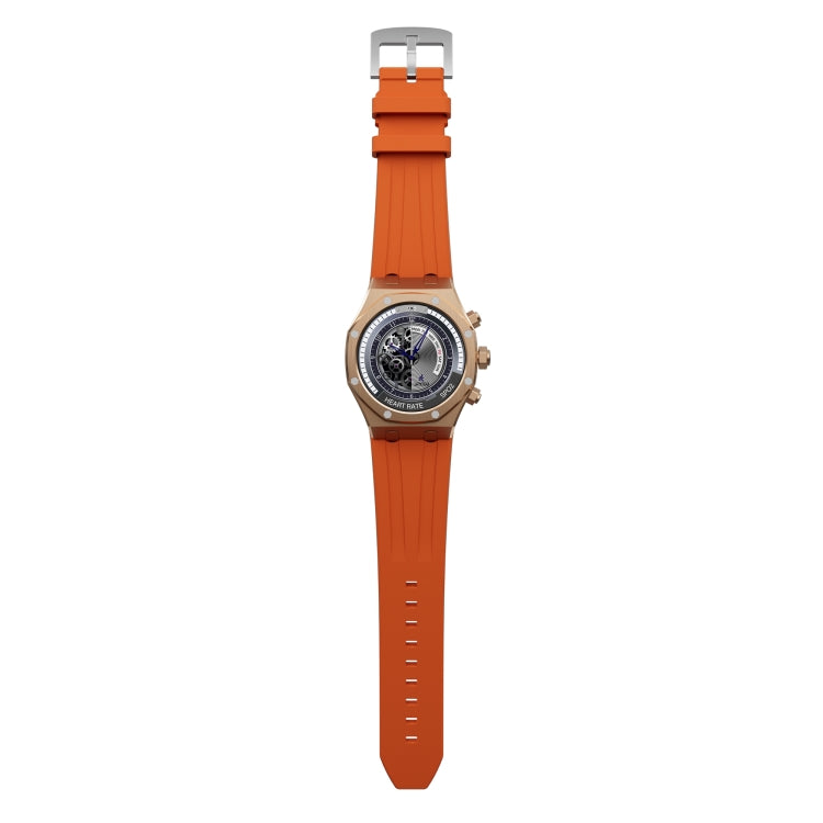 WS-18 1.43 inch IP67 Sport Smart Watch, Support Bluetooth Call / Sleep / Blood Oxygen / Heart Rate / Blood Pressure Health Monitor(Rose Gold+Orange) - Smart Watches by PMC Jewellery | Online Shopping South Africa | PMC Jewellery | Buy Now Pay Later Mobicred