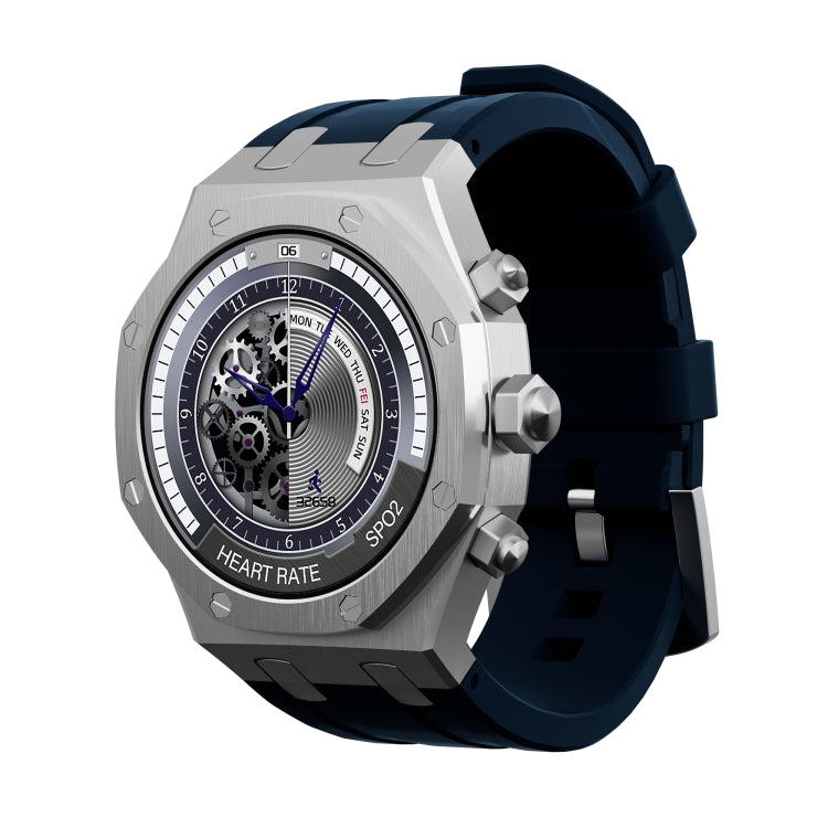 WS-18 1.43 inch IP67 Sport Smart Watch, Support Bluetooth Call / Sleep / Blood Oxygen / Heart Rate / Blood Pressure Health Monitor(Silver+Blue) - Smart Watches by PMC Jewellery | Online Shopping South Africa | PMC Jewellery | Buy Now Pay Later Mobicred